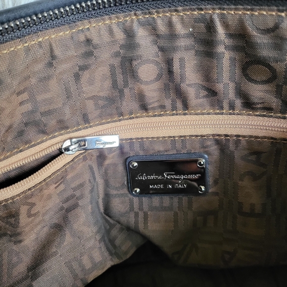 Salvatore Ferragamo Gancini Pattern Tote Bag Handbag Coated canvas - Picture 8 of 12